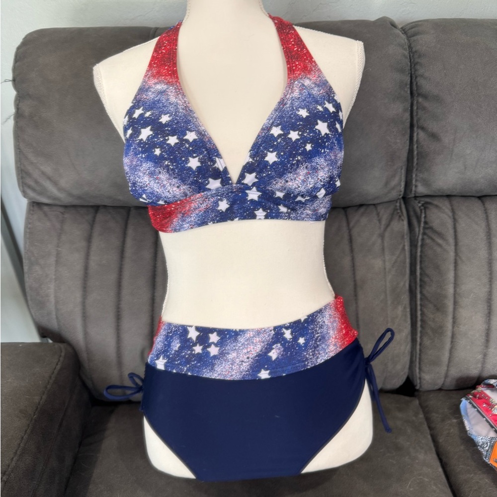 American flag bathing suit set